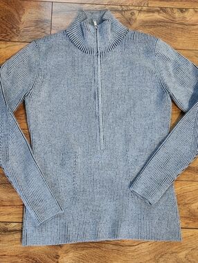 Zella Apres Ski Half Zip Ribbed Sweater, Size L